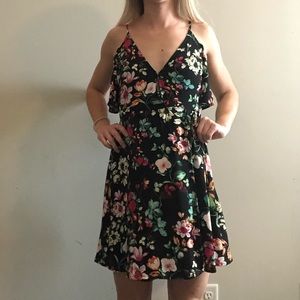 Short floral wrap dress
